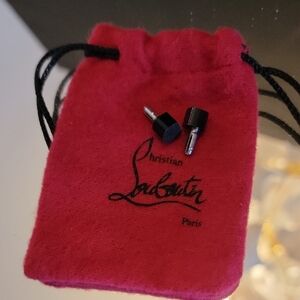 Christian Louboutin Black and Silver Stud Earrings